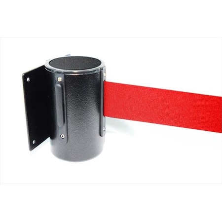 Vic Crowd Control Inc VIP Crowd Control 1409 13 ft. Red Belt Wall Mounted Belt Barriers - Black Finish 1409